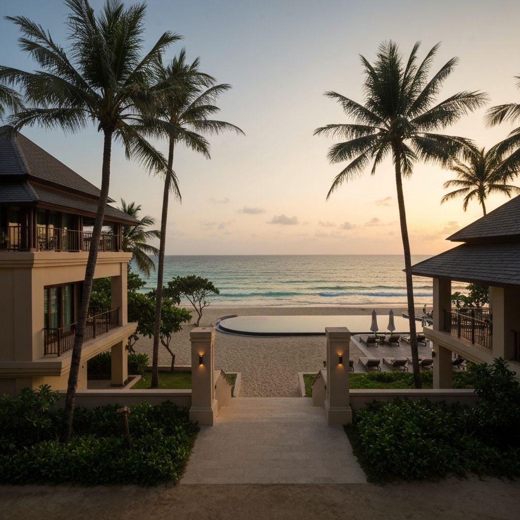 Hotel frente al mar con vista al océano
